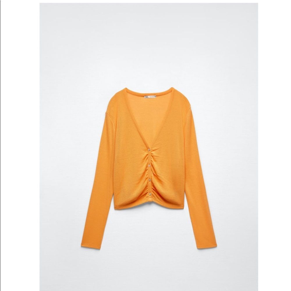 ZARA BUTTONED RUCHED JACKET